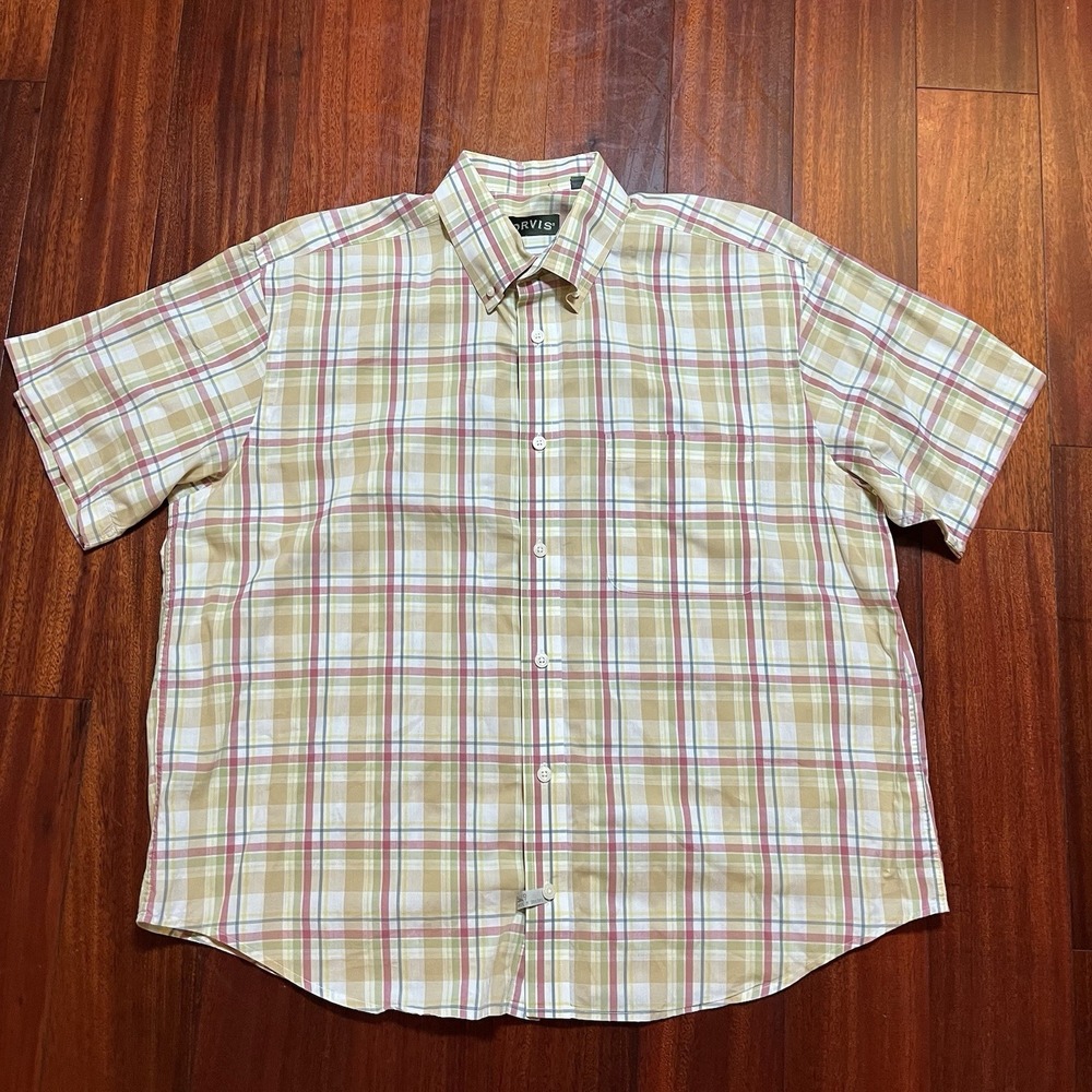 Vintage Orvis Shirt Mens Extra Large Multicolor Plaid Check Short Sleeve 90's